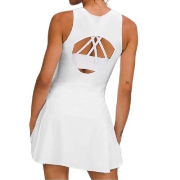 Lululemon Everlux Short-Lined Tennis Tank Top Dress 6" Short Inseam White Size 6 - Picture 2 of 13